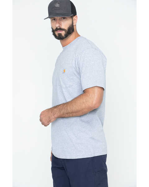 Image #4 - Carhartt Men's Loose Fit Heavyweight Logo Pocket Work T-Shirt - Big & Tall, Hthr Grey, hi-res