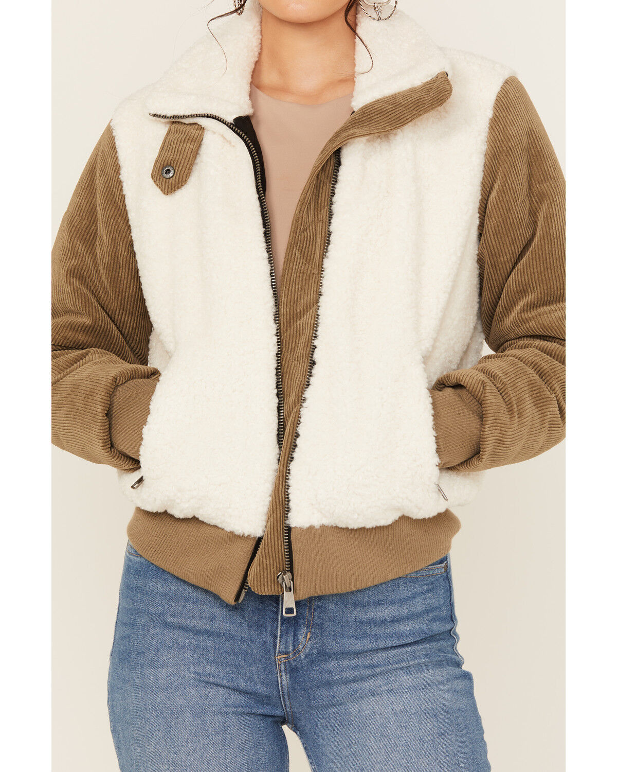 Image #3 - Stoosh Women's Sherpa Jacket, Olive, hi-res