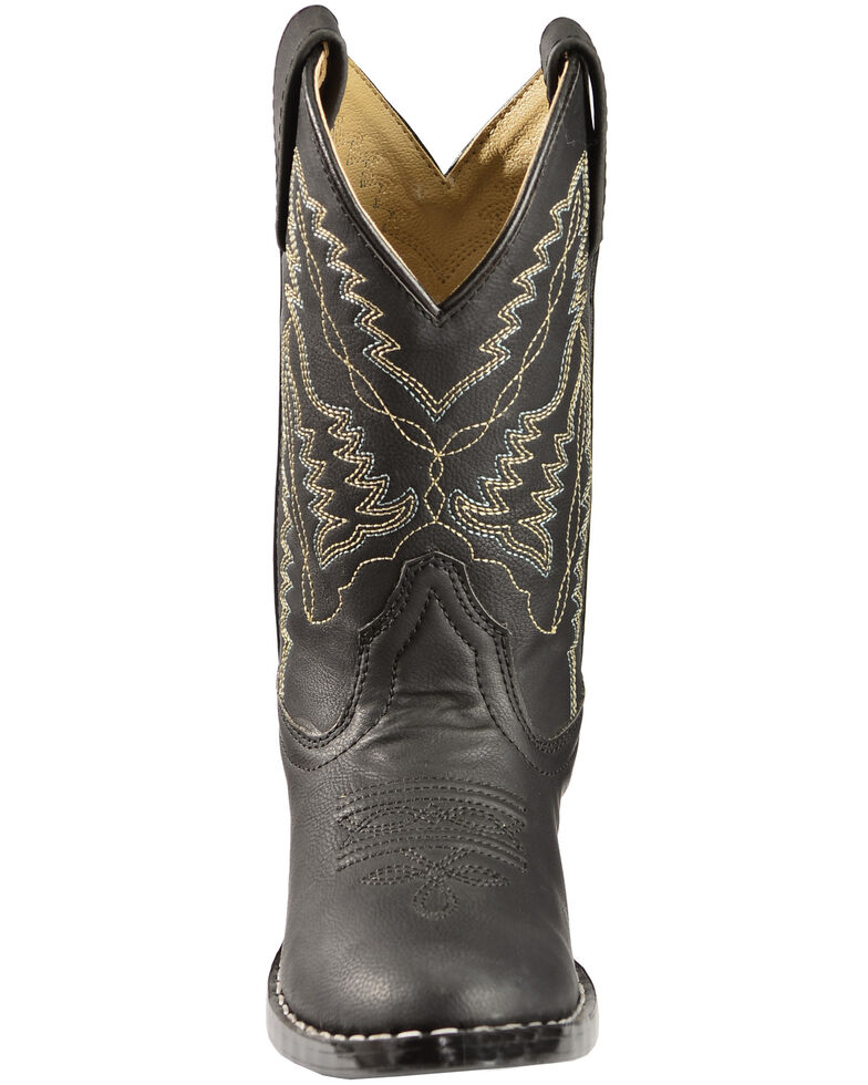 Swift Creek Boys' Black Cowboy Boots - Round Toe, Black, hi-res