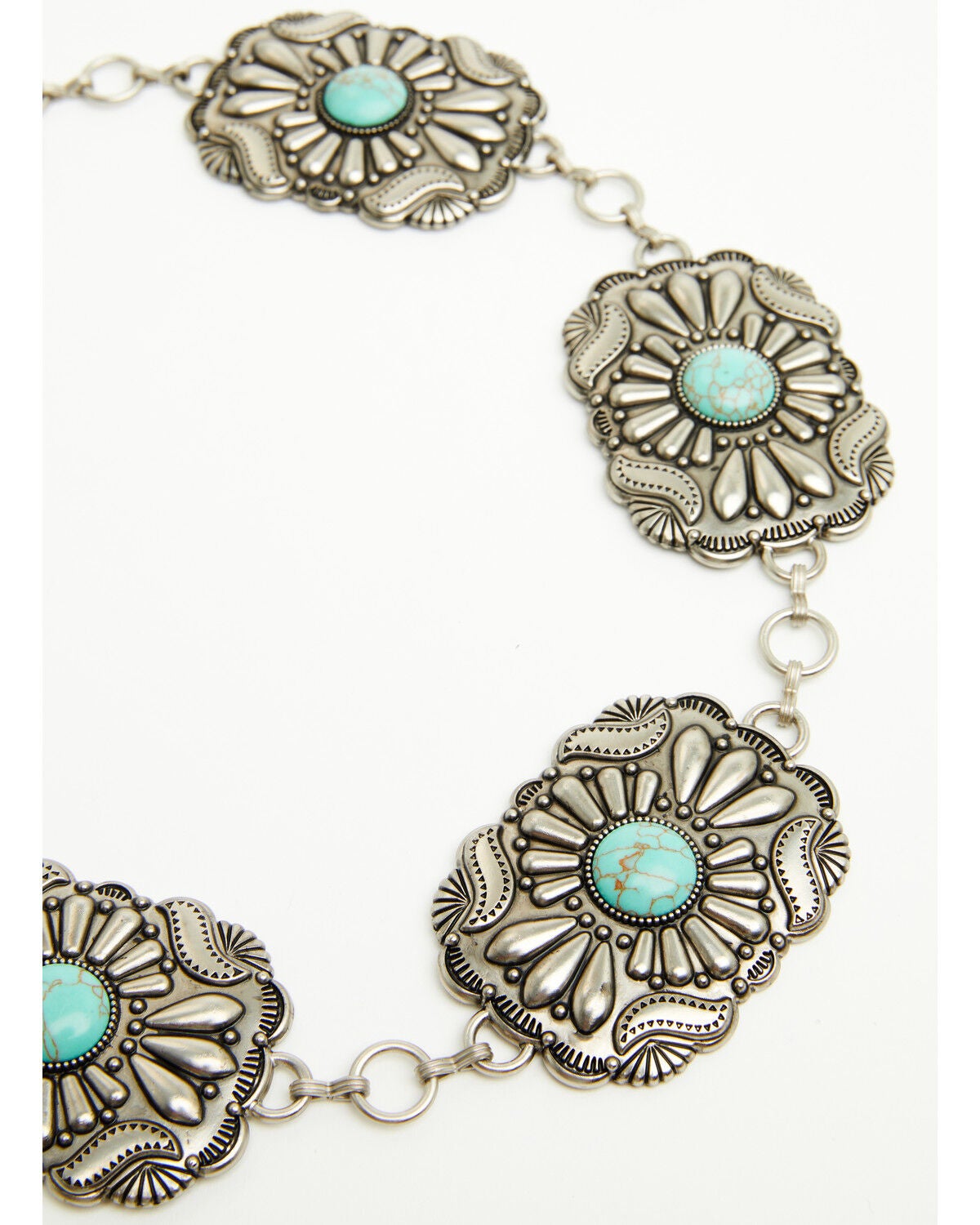 Image #4 - Shyanne Women's Thalia Turquoise Concho Chain Belt, Silver, hi-res