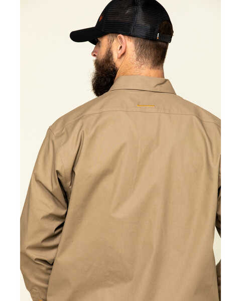 Image #5 - Ariat Men's Khaki Rebar Made Tough Durastretch Long Sleeve Work Shirt , Beige/khaki, hi-res