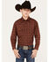 Image #1 - Rock & Roll Denim Boys' Medallion Geo Print Long Sleeve Snap Western Shirt, Burgundy, hi-res