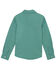 Image #2 - Wrangler Girls' Solid Long Sleeve Snap Western Shirt, Teal, hi-res