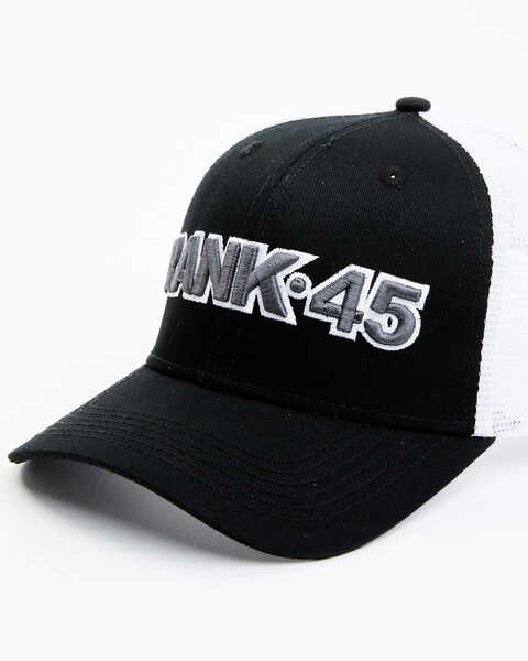 RANK 45® Men's Embroidered Logo Mesh-Back Ball Cap , Black, hi-res