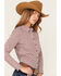 Image #2 - RANK 45® Women's Geo Print Stretch Riding Shirt, Ivory, hi-res
