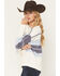 Image #2 - Originality Women's Textured Striped Sweater, Blue, hi-res