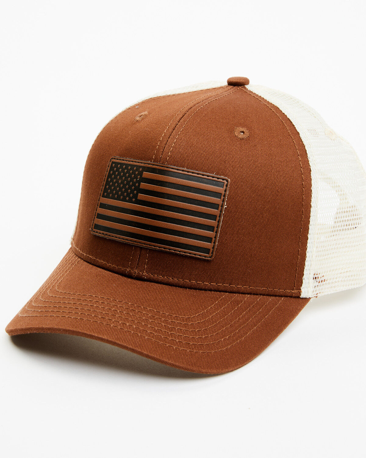 Image #1 - Cody James Men's American Flag Patch Ball Cap, Pecan, hi-res