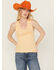 Image #1 - White Crow Women's Howdy Embroidered Tank, Orange, hi-res