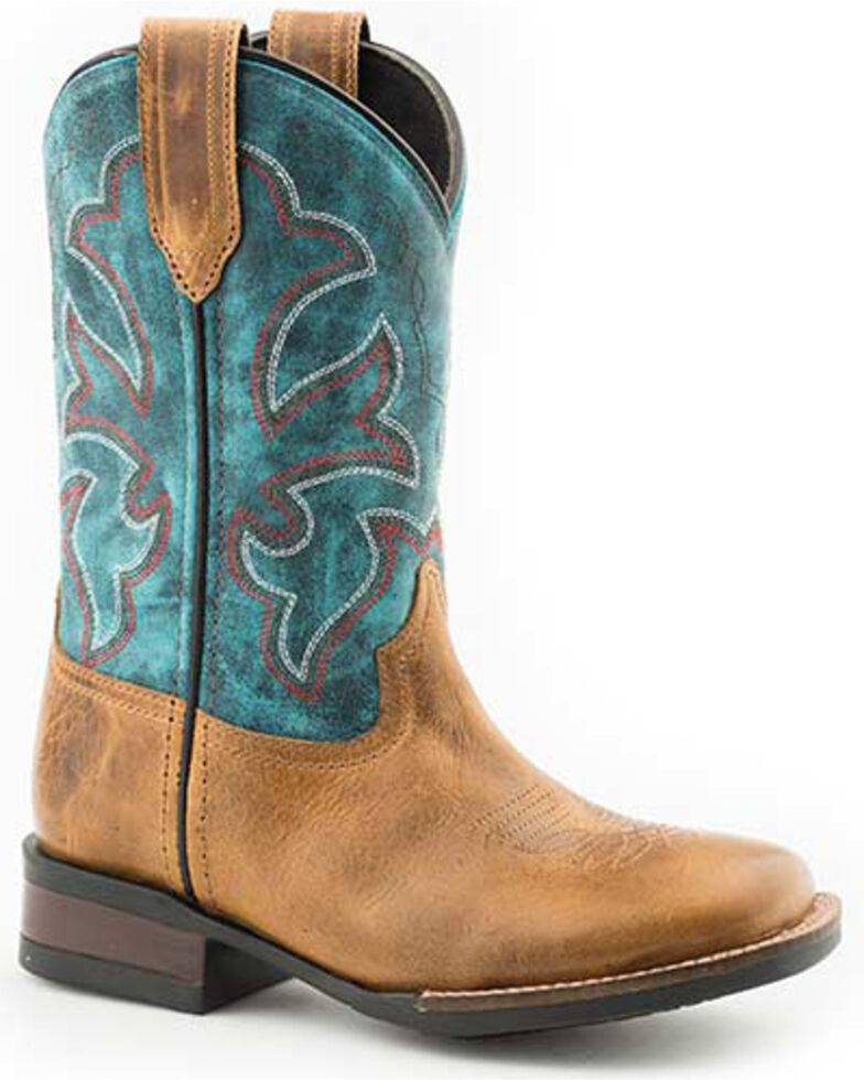 Roper Youth Girls' Monterey Western Boots - Square Toe, Tan, hi-res