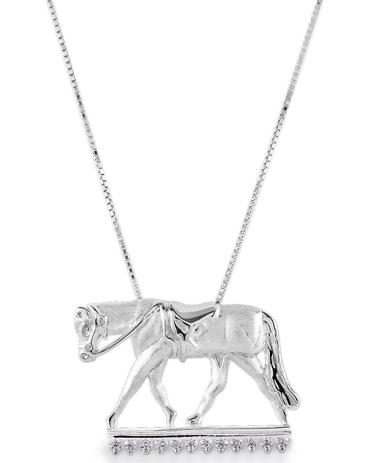 Image #1 - Kelly Herd Women's English Horse Necklace, Silver, hi-res