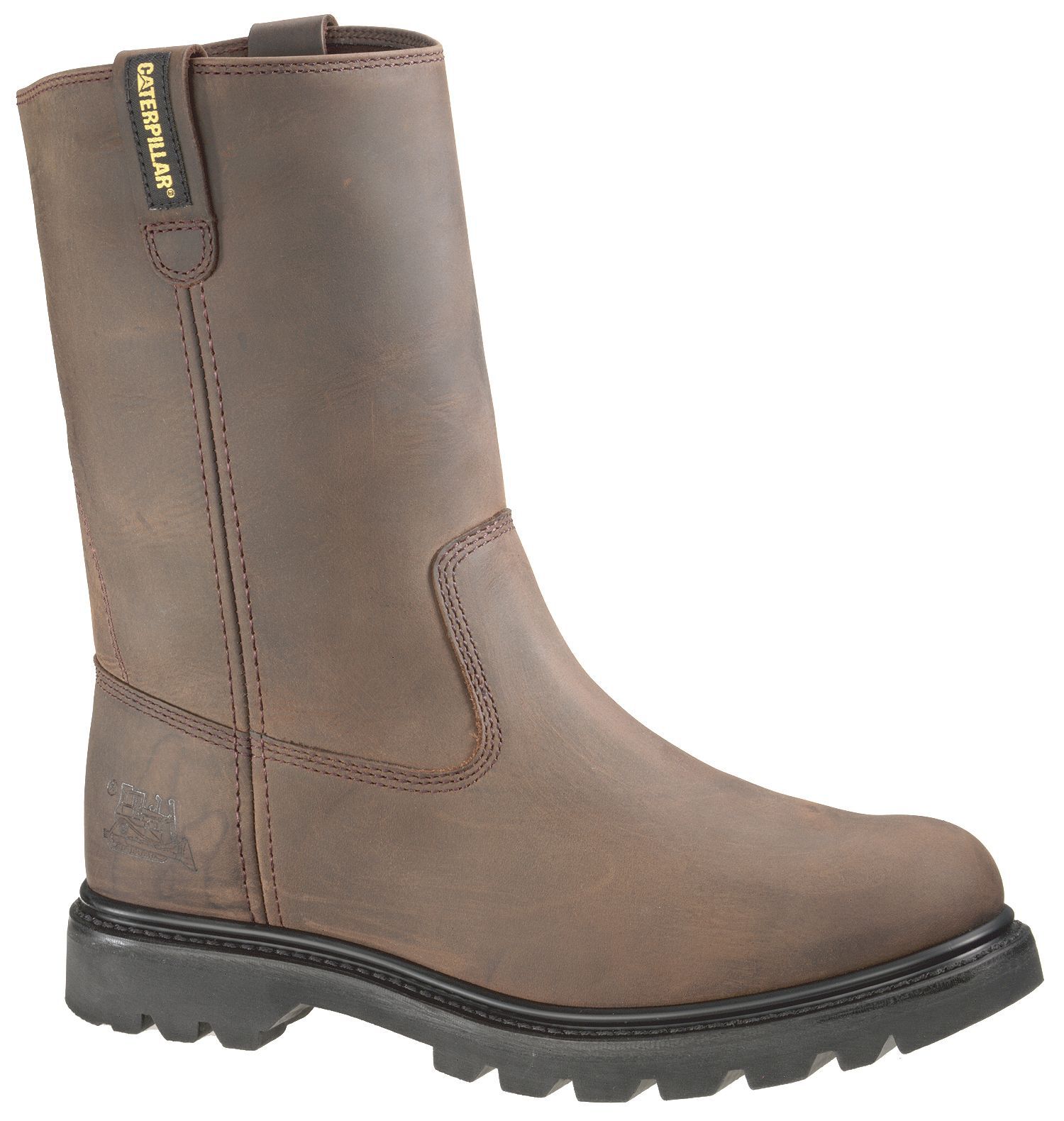 CAT Men's Revolver Pull On Work Boots - Steel Toe, Brown, hi-res
