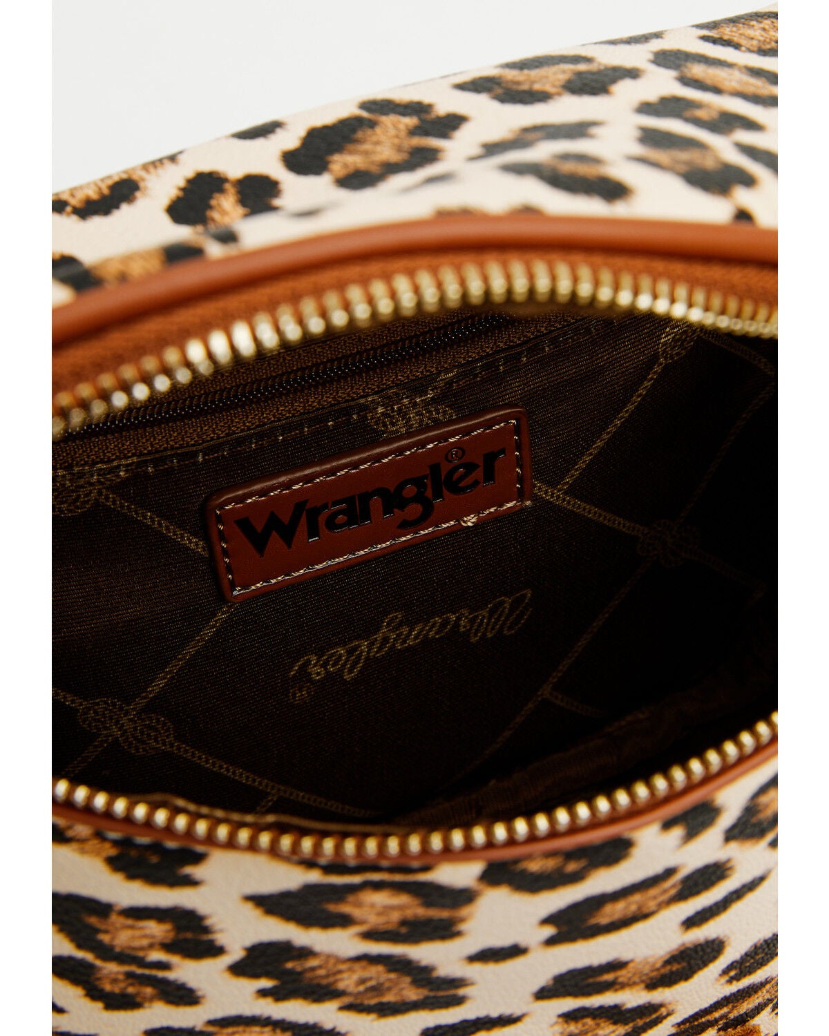 Image #4 - Wrangler Women's Boot Barn Exclusive Leopard Print Round Fanny Pack, Brown, hi-res