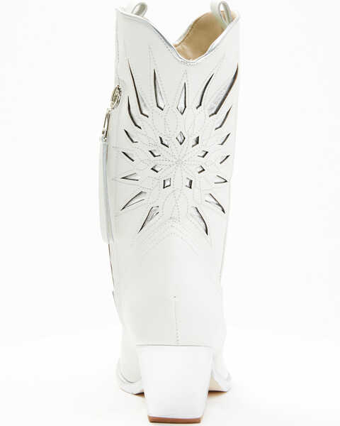 Image #5 - Golo Women's Mae Sun Inlay Western Fashion Boots - Snip Toe , White, hi-res