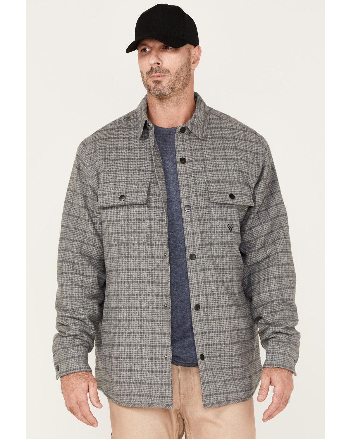 Image #1 - Hawx Men's Sherpa Lined Shirt Jacket, Charcoal, hi-res