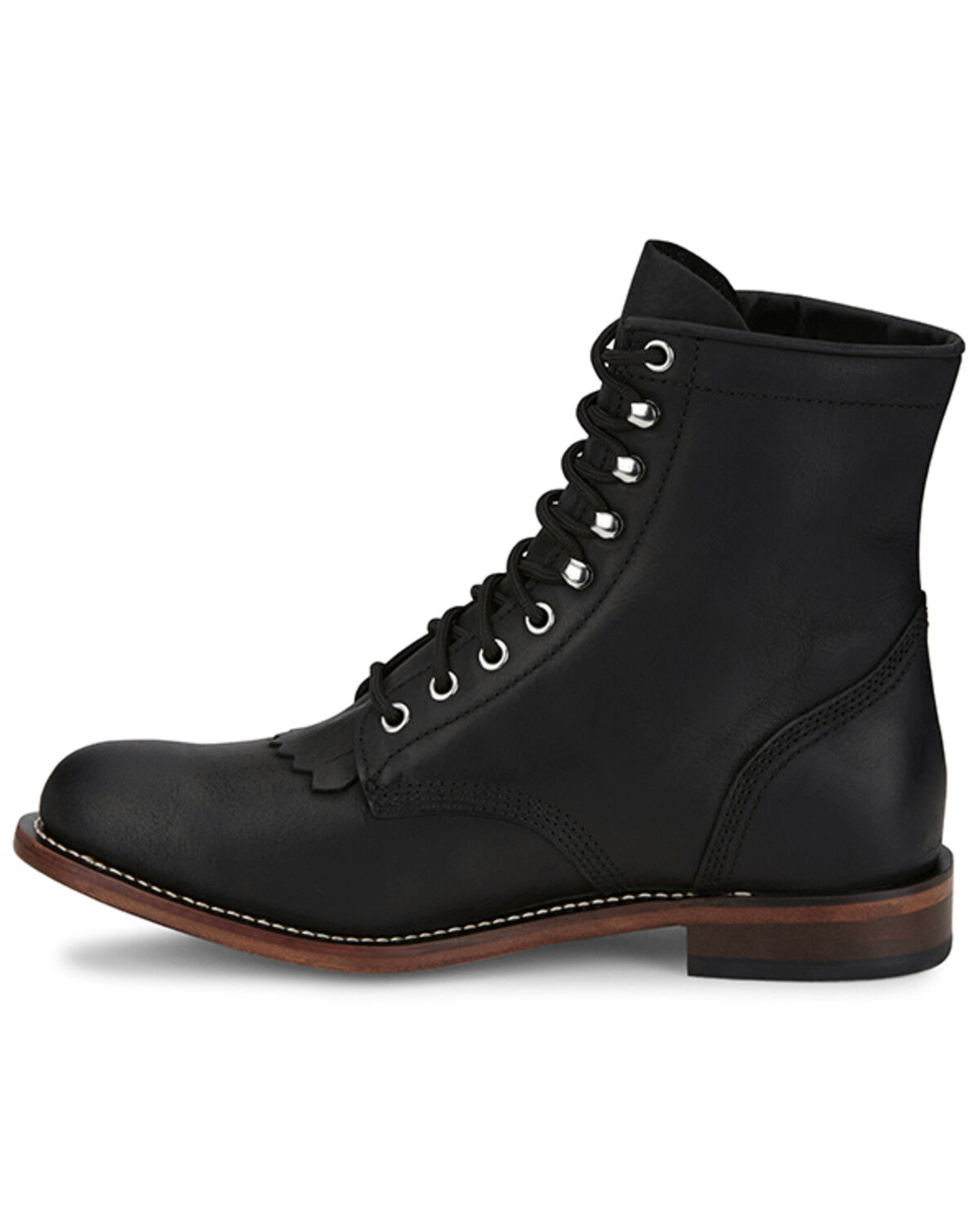 Image #3 - Justin Men's Drennan Lace-Up Boots - Round Toe, Black, hi-res