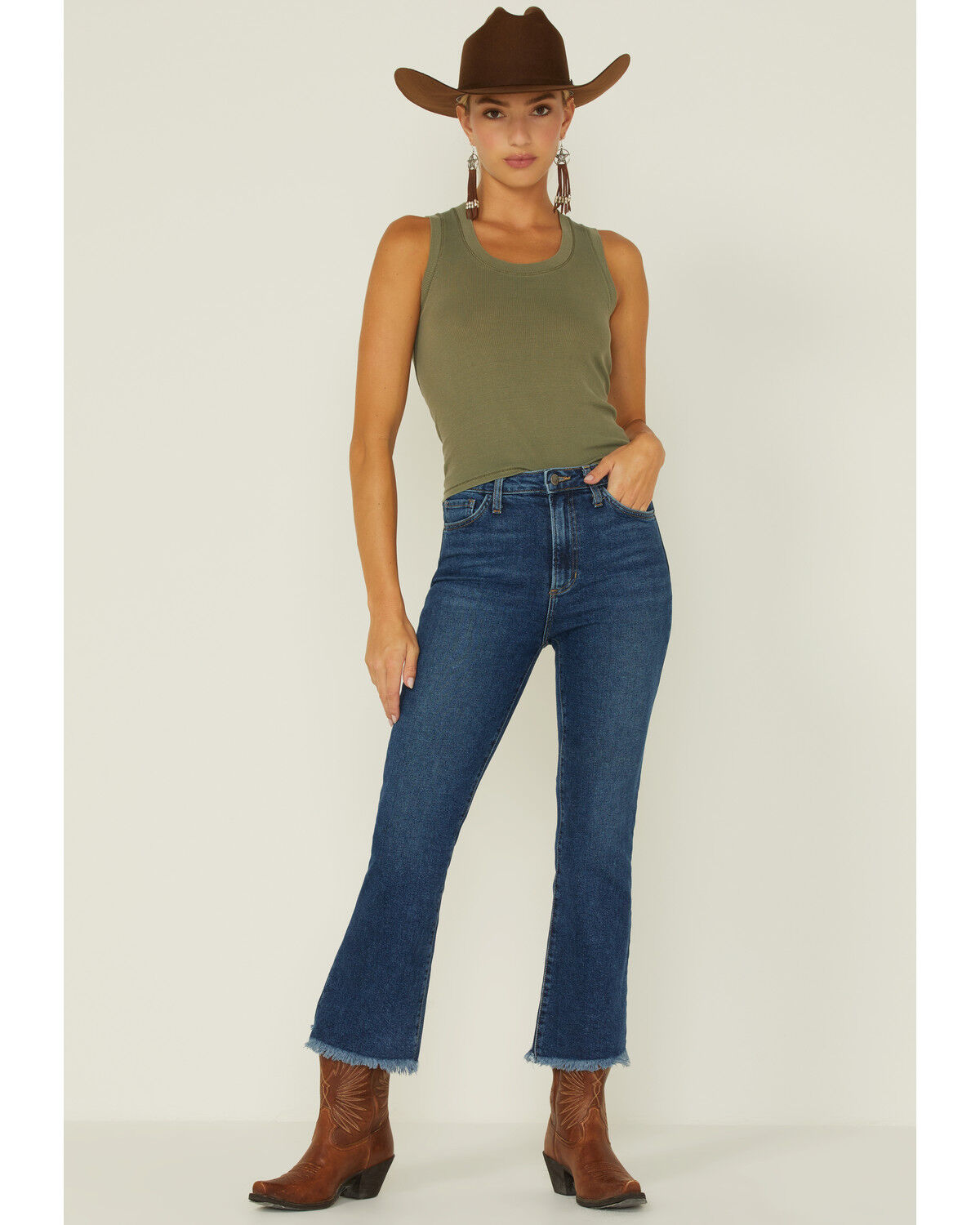 Image #1 - Just Black Denim Dark Wash Kick Flare Jeans, Dark Wash, hi-res
