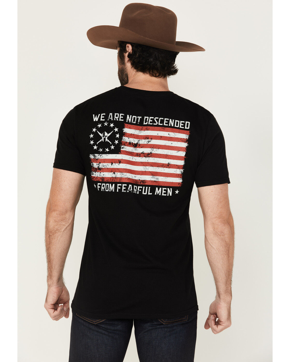 Image #1 - Kick Brass Men's We Are Not Descended From Fearful Men Short Sleeve Graphic T-Shirt, Black, hi-res