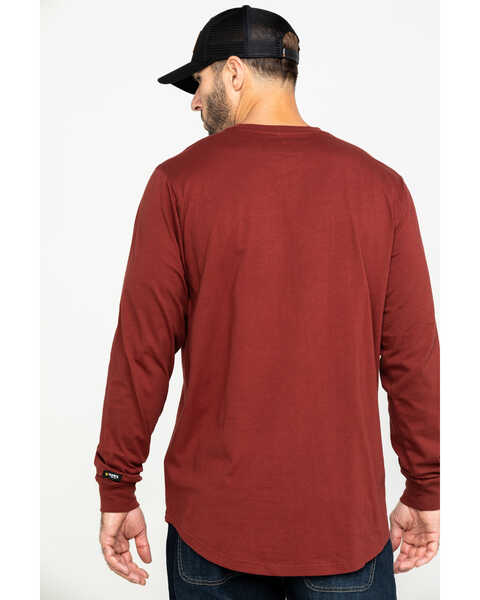 Image #2 - Hawx Men's Red Pocket Long Sleeve Work T-Shirt - Tall , Red, hi-res