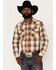 Image #1 - Pendleton Men's Frontier Large Plaid Snap Western Shirt , Brown, hi-res