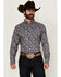 Image #1 - Ariat Men's Creighton Paisley Print Long Sleeve Button-Down Western Shirt, Navy, hi-res