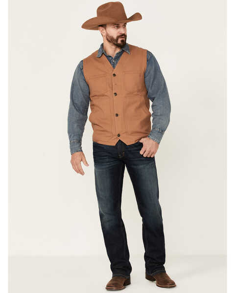 Image #2 - Blue Ranchwear Men's Solid Button-Down Duck Canvas Vest , Rust Copper, hi-res