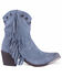 Image #2 - Circle G Women's Studded Suede Fringe Ankle Boots - Round Toe, Blue, hi-res