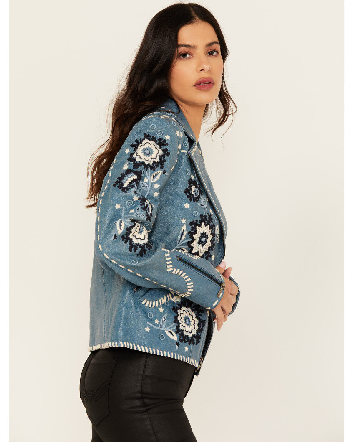 Image #2 - Double D Ranch Women's Floral Leather Jacket, , hi-res