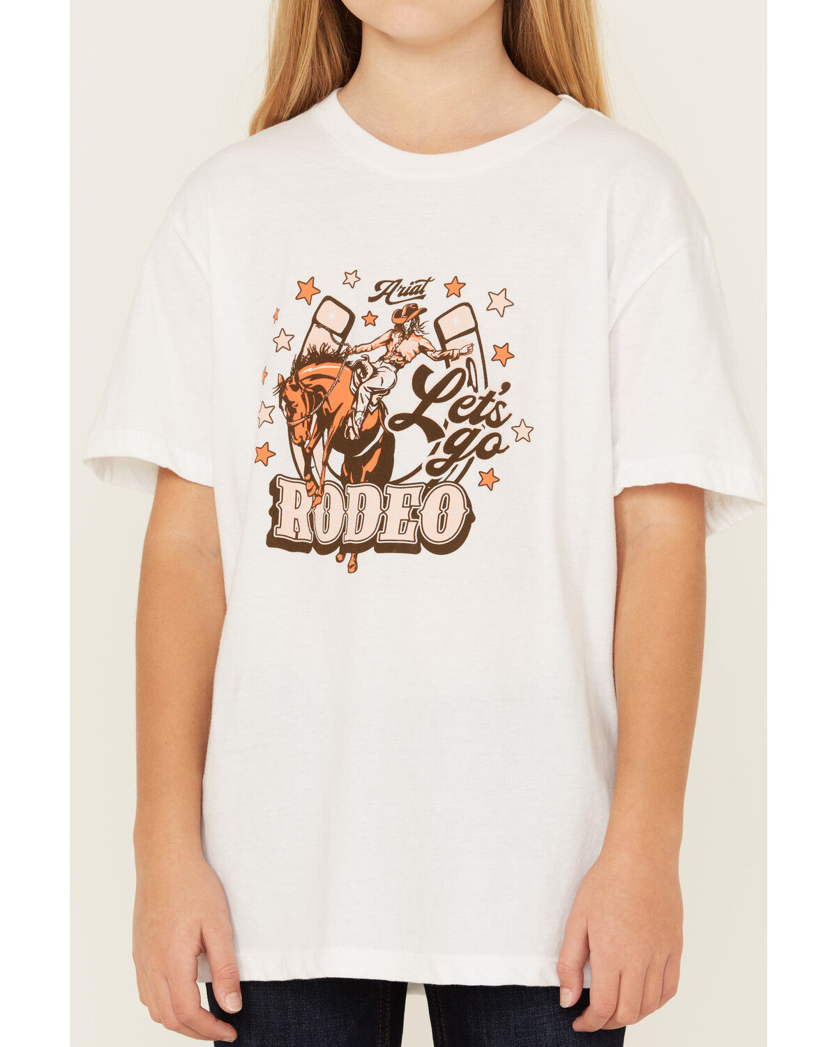 Image #3 - Ariat Girl's Horseshoe Rodeo Short Sleeve Graphic Tee, , hi-res