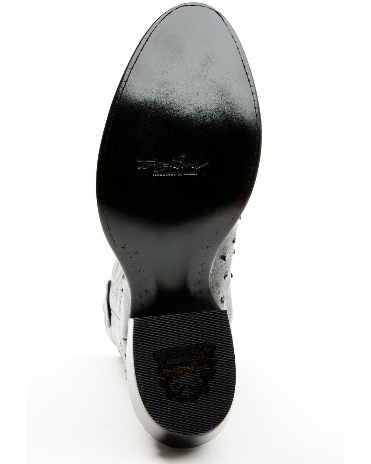 Image #7 - Tony Lama Men's Exotic Full-Quill Ostrich Western Boots - Round Toe, Black, hi-res