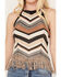 Image #3 - Shyanne Women's Zig Zag Fringe Halter Sweater Tank, Taupe, hi-res