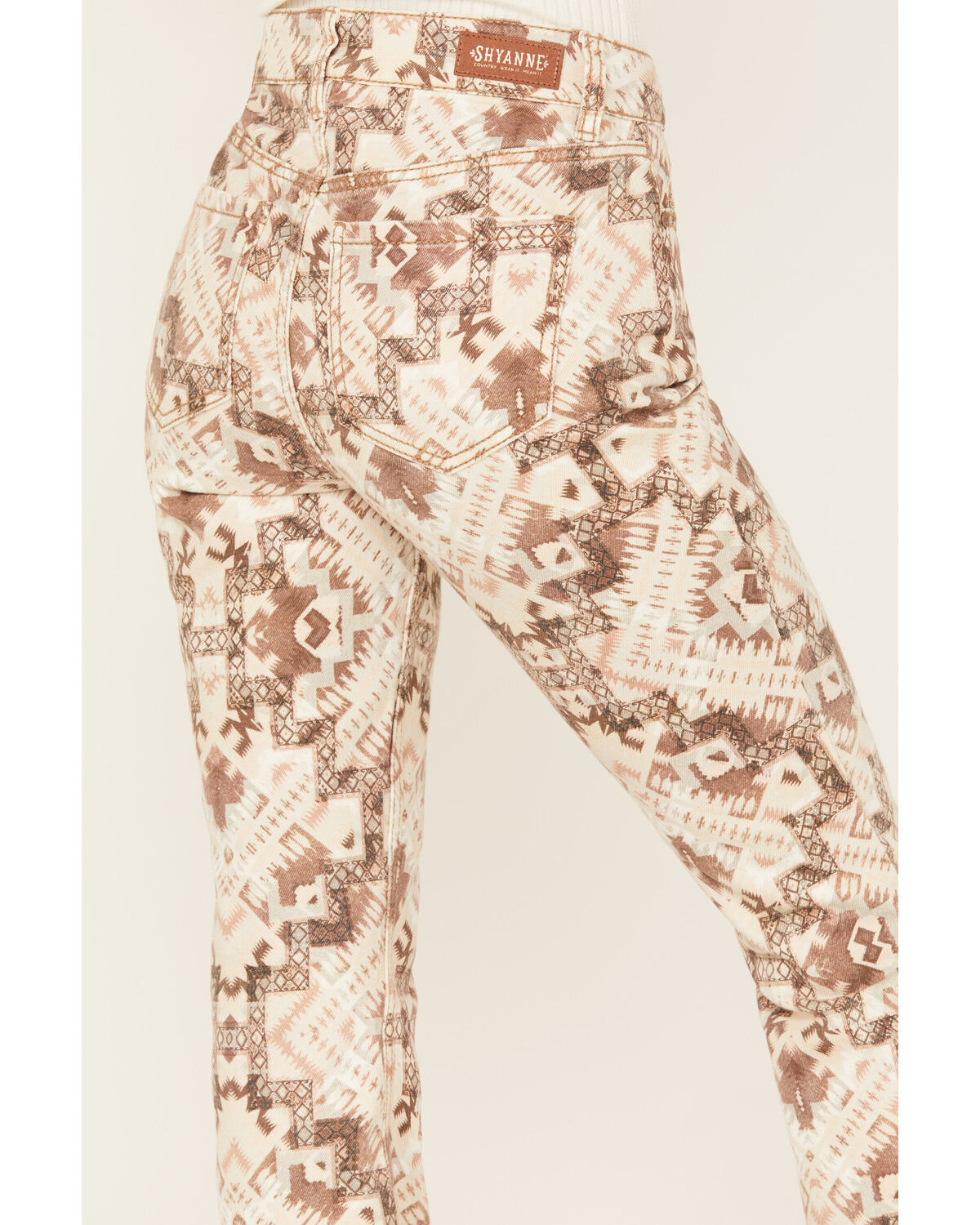 Image #4 - Shyanne Women's High Rise Southwestern Print Stretch Flare Jeans, Grey, hi-res