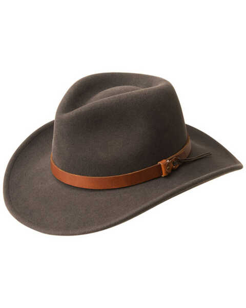Bailey Men's Caliber Wool Felt Outback Hat, Grey, hi-res