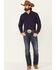 Image #2 - Wrangler Retro Premium Men's Solid Long Sleeve Button-Down Western Shirt, Blue, hi-res