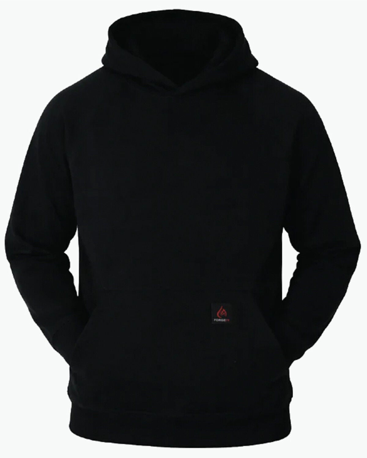 Image #1 - Forge Workwear Men's FR Solid Work Hooded Sweatshirt, Black, hi-res