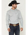 Image #1 - Cody James Men's Day Job Geo Print Long Sleeve Button-Down Stretch Western Shirt - Big, Blue, hi-res