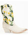 Image #2 - Golo Shoes Women's Cactus Graphic Western Boot - Pointed Toe , Off White, hi-res