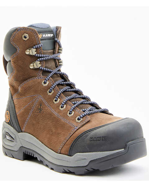 Hawx Men's Lace To Toe Tyche Deep Seated Comp Work Boots - Round Toe, Chocolate, hi-res
