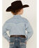 Image #4 - Rock & Roll Denim Boys' Light Wash Denim Long Sleeve Pearl Snap Western Shirt, Blue, hi-res