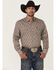 Image #1 - Rodeo Clothing Men's Paisley Print Long Sleeve Snap Western Shirt, Tan, hi-res