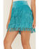 Image #2 - Scully Women's Fringe Tiered Suede Mini Skirt, Turquoise, hi-res