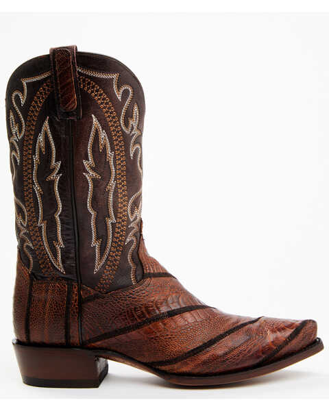 Image #2 - Dan Post Men's Exotic Wrapped Ostrich Leg Western Boots - Snip Toe , Tan, hi-res