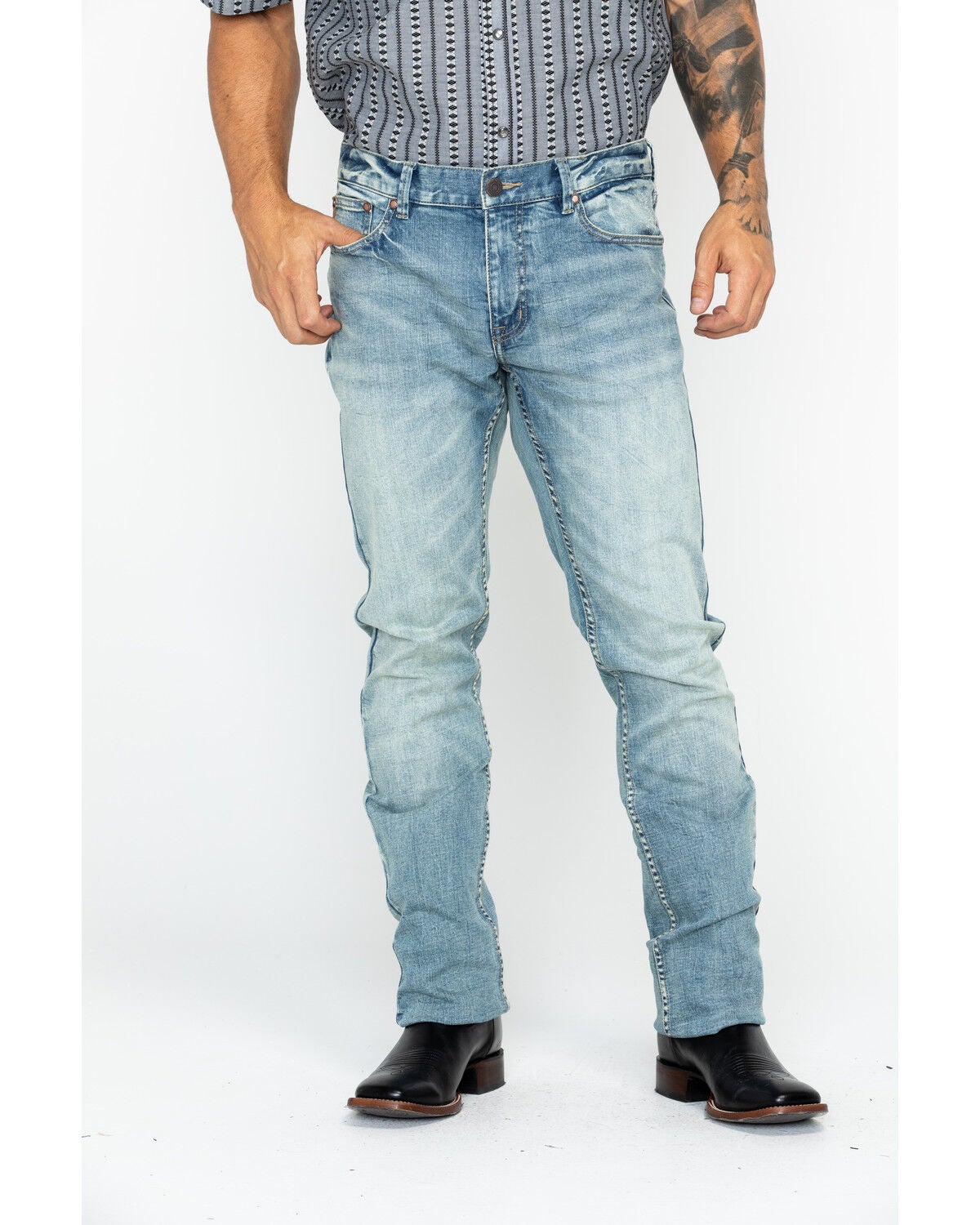 Moonshine Spirit&reg; Men's Sutton Wash Decker Slim Straight Stretch Denim Jeans, Indigo, hi-res