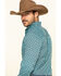 Wrangler 20X Men's Scale Print Performance Long Sleeve Western Shirt , Black/turquoise, hi-res