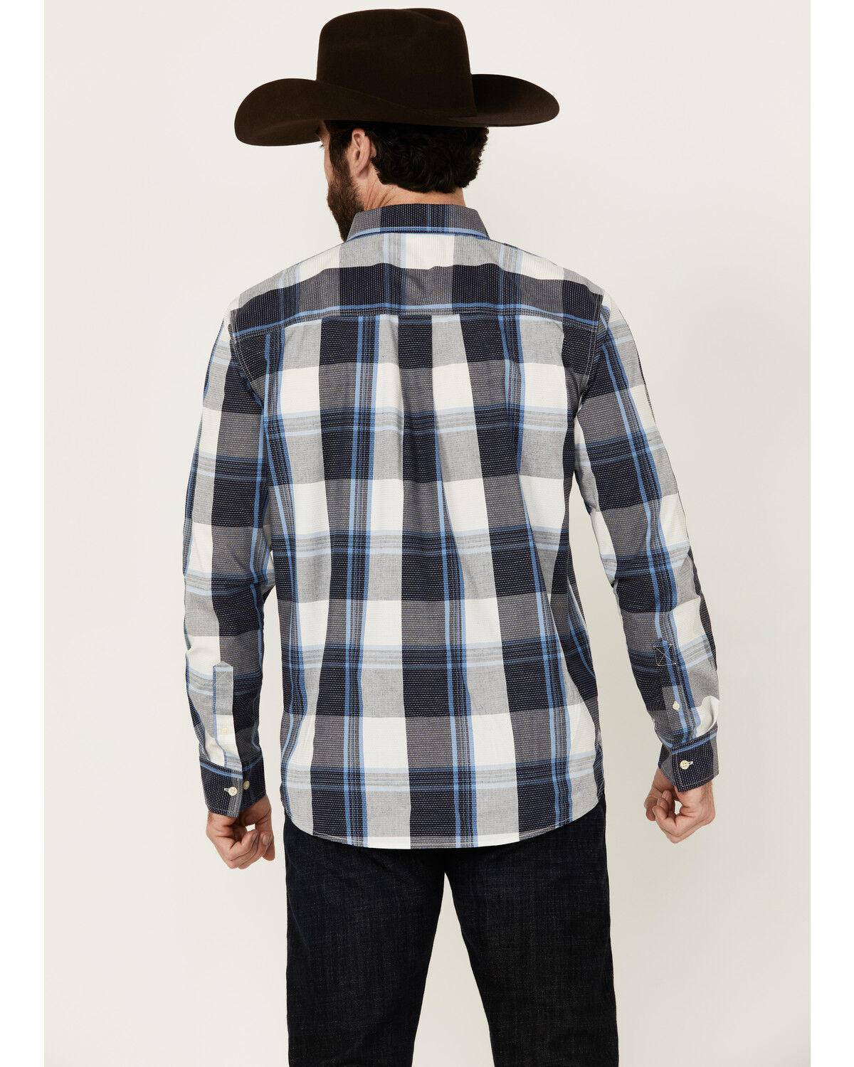 Image #4 - Cody James Men's Gallop Plaid Print Long Sleeve Button-Down Stretch Western Shirt, White, hi-res