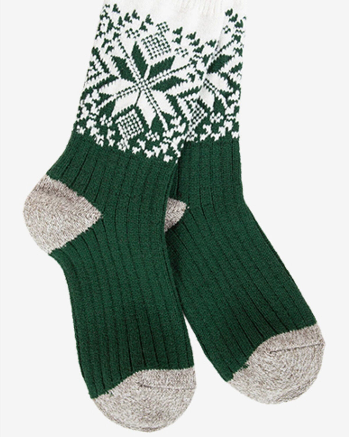 World's Softest Women's Holiday Crew Socks, Green, hi-res