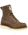 Image #1 - Carhartt Men's WP Soft Toe 8" Lace-Up Wedge Work Boots - Moc Toe , Dark Brown, hi-res