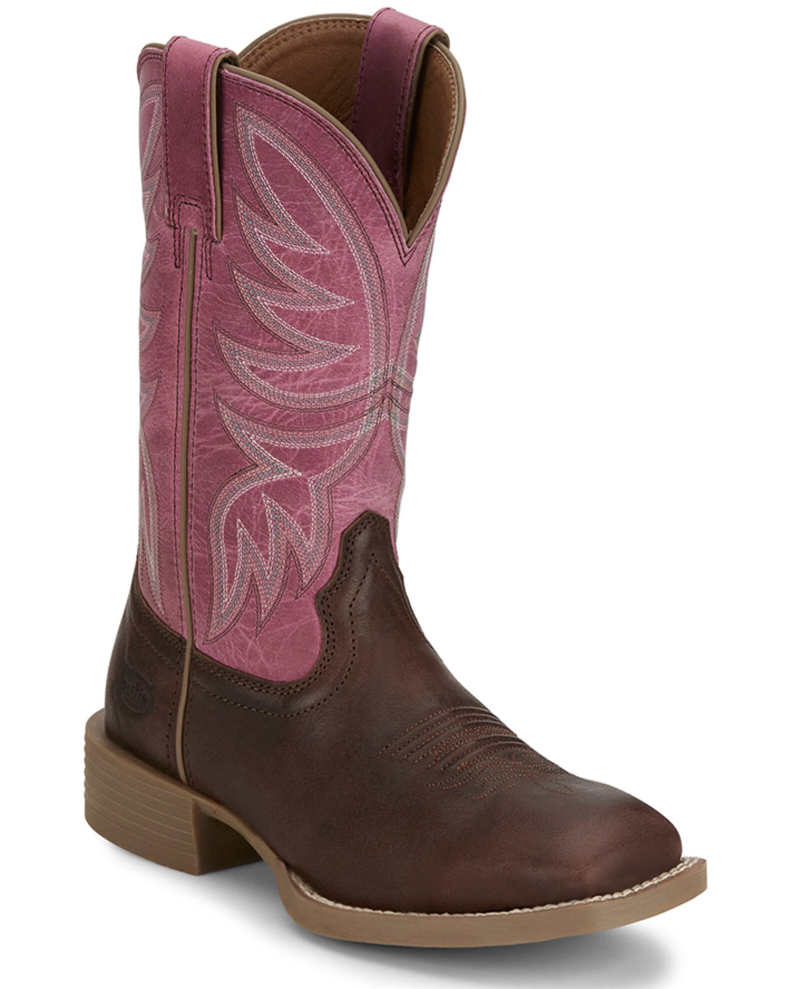 Justin pink cowboy boots cheap