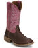 Image #1 - Justin Women's Demeter Performance Western Boots - Broad Square Toe, Pink, hi-res