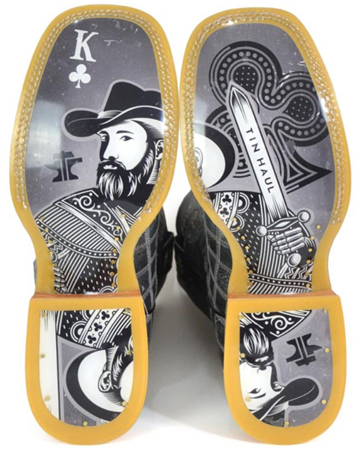 Image #2 - Tin Haul Men's King Of Clubs Western Boots - Broad Square Toe, Multi, hi-res