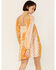 Image #3 - En Creme' Women's Cream Yellow Patchwork Long Sleeve Baby Doll Mini Dress , Cream, hi-res
